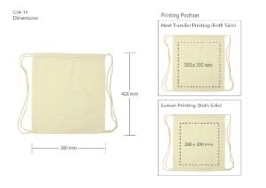 cotton canvas drawstring bags 145 gsm