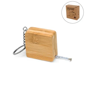Bamboo Retractable Measuring Tape Keychains (Set of 50)