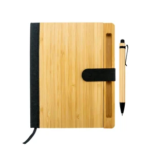 Bamboo and rPET Notebooks with Pen, A5, Bookmark & Magnetic Clasp (Set of 50)