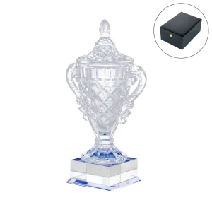 Large Crystal Glass Trophy Cup with Chocolate Gift Edition in Luxury Box (Set of 2)