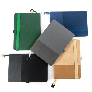 Hard Cover PU Notebooks in A5 Size with Metal Plate Bookmark (Set of 50)