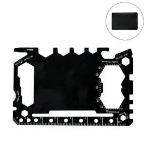 Multi-functional Tool Card in Stainless Steel with PU Leather Pouch (Set of 25)