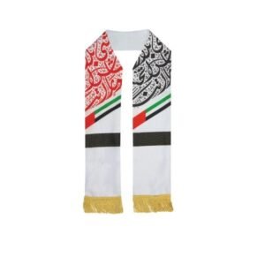 UAE Flag Polyester Scarf with Gold Tassel (Set of 50)