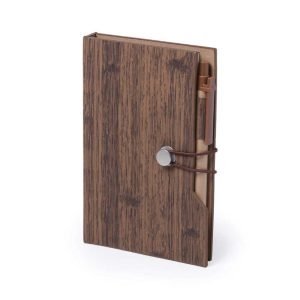 Wood Design Notebook with Sticky Note and Pen (Set of 50)