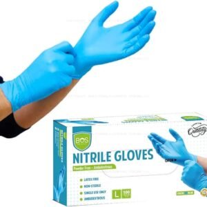 Bio Safety (BOS) Nitrile Examination Gloves, Pack of 100 Gloves -